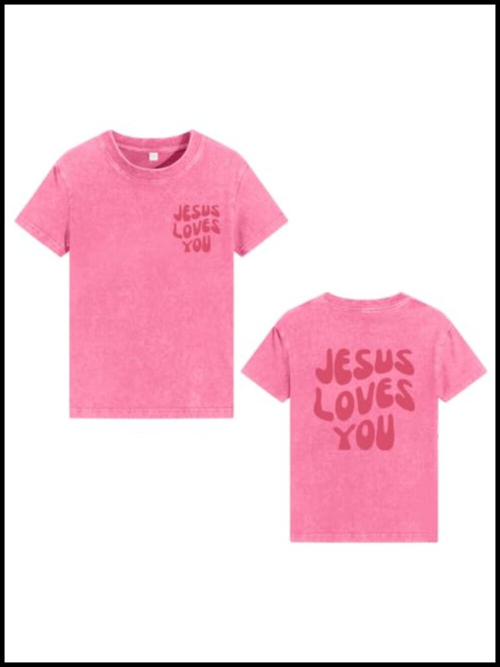 Girls Vintage Jesus Loves You Graphic Tee Christian Shirt